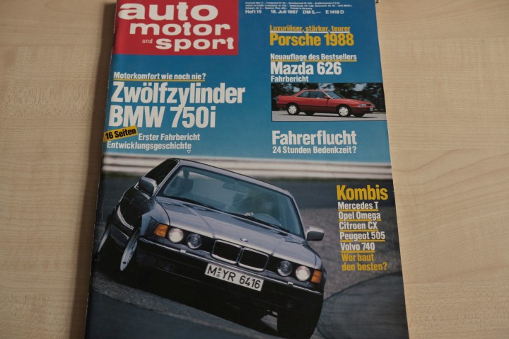 Deckblatt Auto Motor und Sport (15/1987)